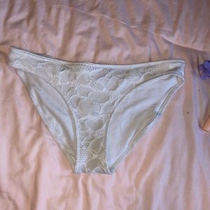 white pattern bathing suit bottoms
